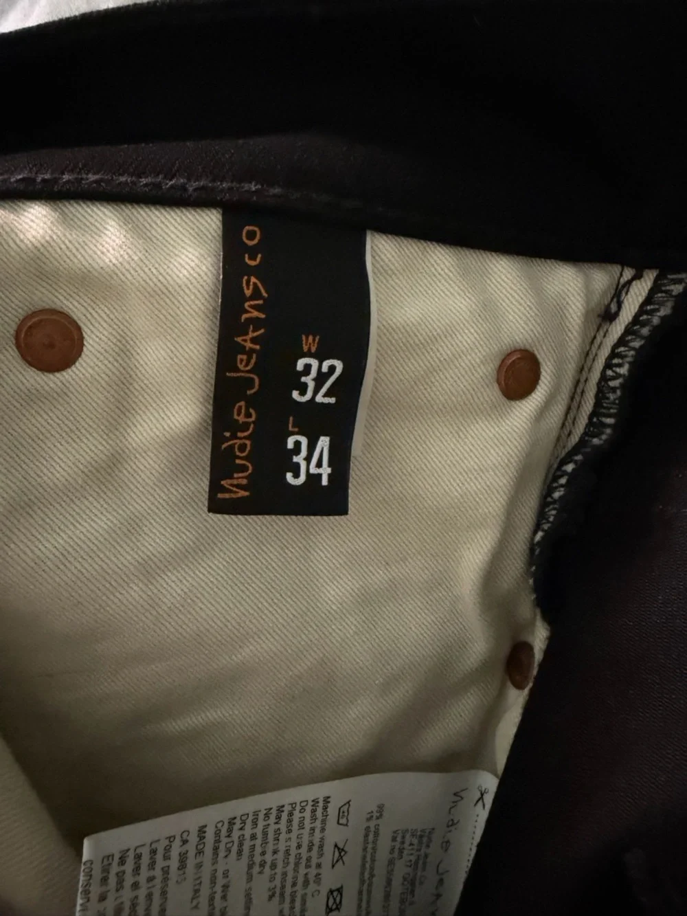 NWOT Nudie Grim Tim in Dry Cold Black (1006974) Unwashed & Unaltered 34” Inseam - Picture 5 of 7